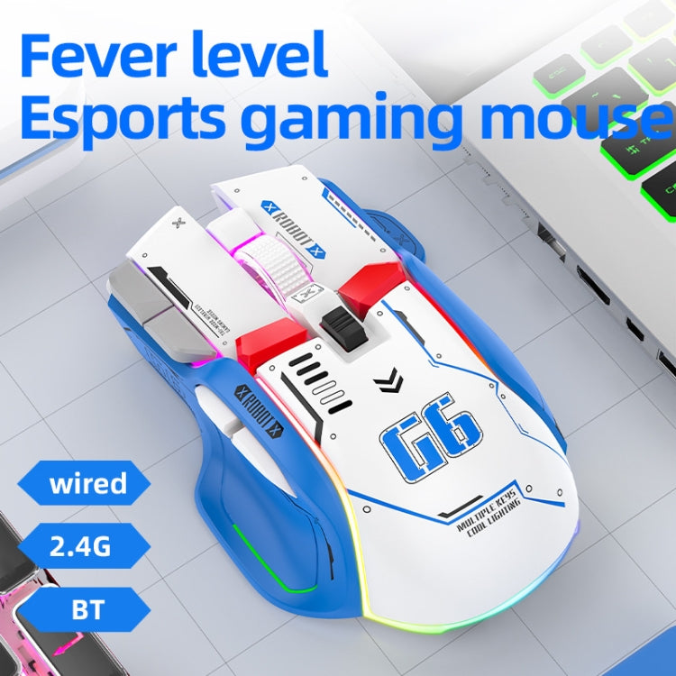 HXSJ G6 10 Keys RGB 12800DPI Tri-mode Wireless Gaming Mouse(Yellow) - free shipping - PMC TechLife - Order now!