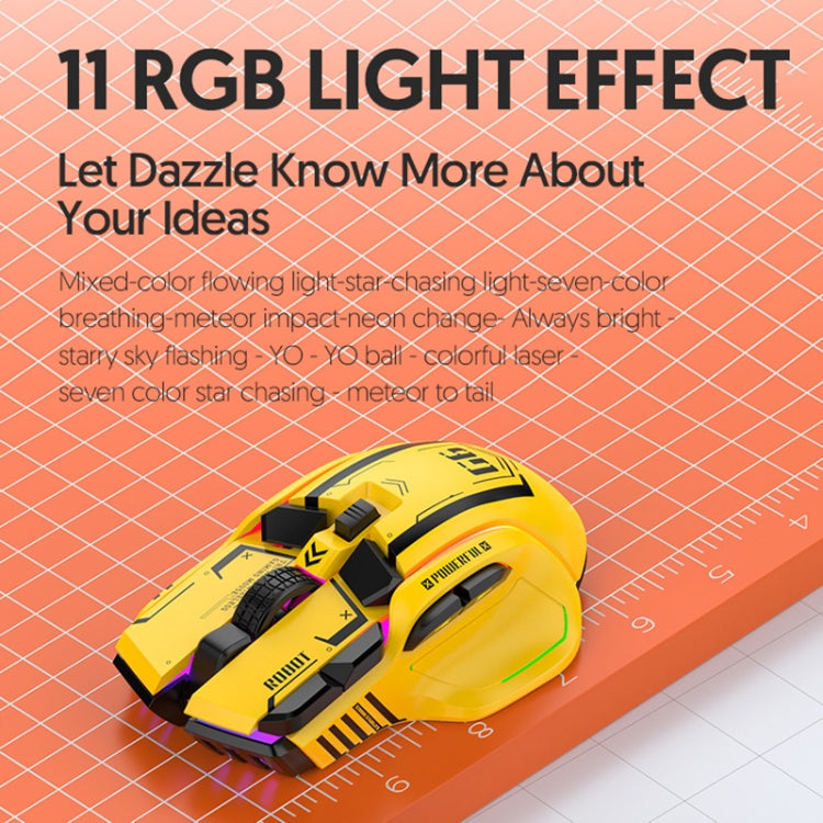 HXSJ G6 10 Keys RGB 12800DPI Tri-mode Wireless Gaming Mouse(White) - free shipping - PMC Jewellery - Order now!