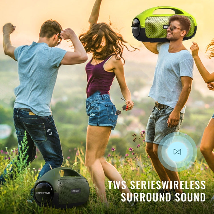 HOPESTAR A50 80W IPX6 Waterproof Portable Bluetooth Speaker Outdoor Subwoofer(Army Green) - free shipping - PMC Jewellery - Order now!