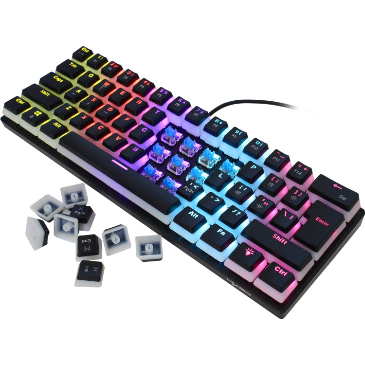 HXSJ L700 Wired RGB Mechanical Keyboard 61 Pudding Key Caps(Black) - free shipping - PMC Jewellery - Order now!