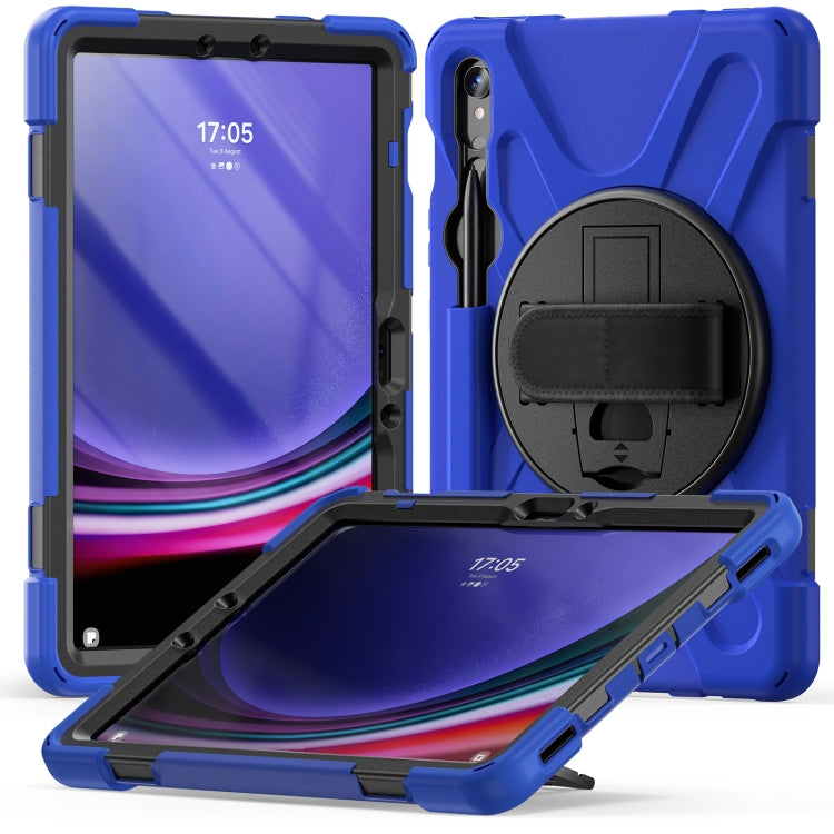 For Galaxy Tab S10 FE / S9 FE / S9 / S8 / S7 Rotatable Kickstand Grip Heavy Duty Hard Rugged Tablet Case(Blue) - free shipping - PMC Jewellery - Order now!