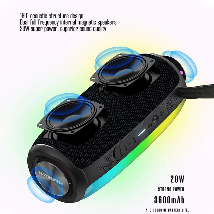 HOPESTAR P40 Pro IPX6 Waterproof RGB Light Wireless Bluetooth Speaker(Black) - free shipping - PMC Jewellery - Order now!