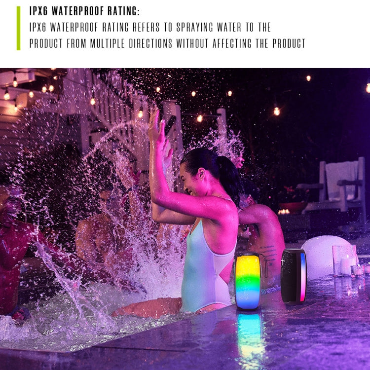 HOPESTAR P50 IPX6 Waterproof Outdoor Portable RGB Light Bluetooth Speaker(Black) - free shipping - PMC Jewellery - Order now!