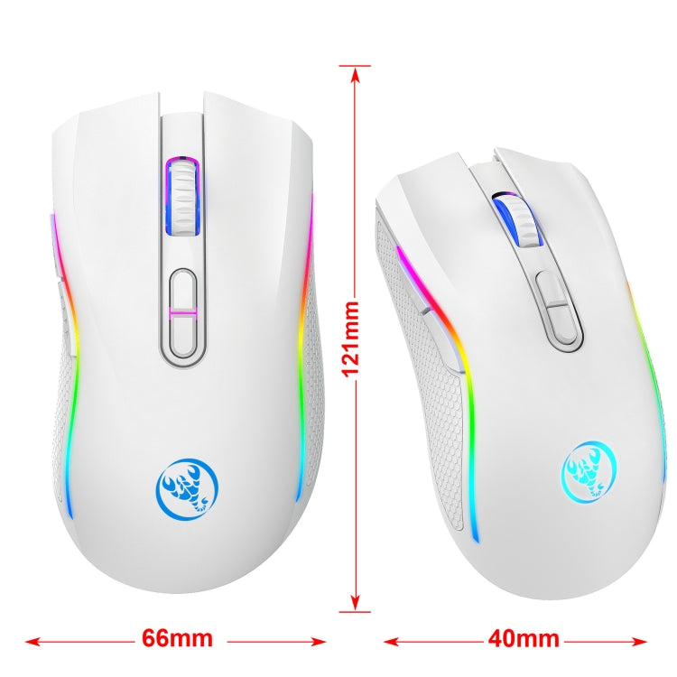 HXSJ T69 4800DPI RGB 2.4GHz Wireless Mouse(White) - Wireless Mice by HXSJ | Online Shopping South Africa | PMC TechLife | Buy Now Pay Later Mobicred