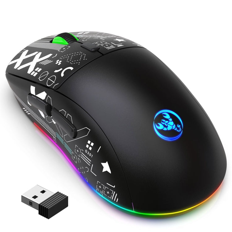 HXSJ T90 RGB Light Three-mode Wireless Gaming Mouse(Black) - Wireless Mice by HXSJ | Online Shopping South Africa | PMC TechLife | Buy Now Pay Later Mobicred
