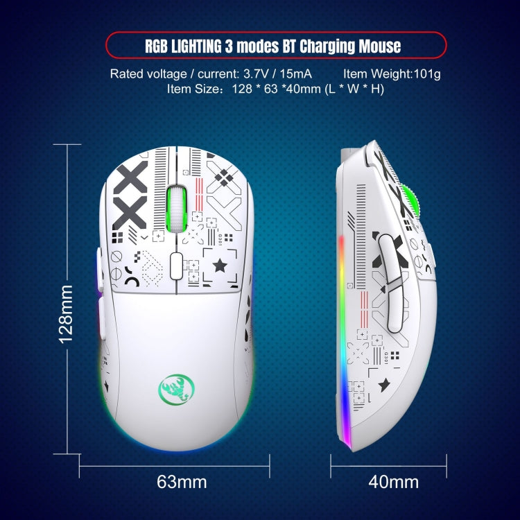 HXSJ T90 RGB Light Three-mode Wireless Gaming Mouse(Black) - Wireless Mice by HXSJ | Online Shopping South Africa | PMC TechLife | Buy Now Pay Later Mobicred