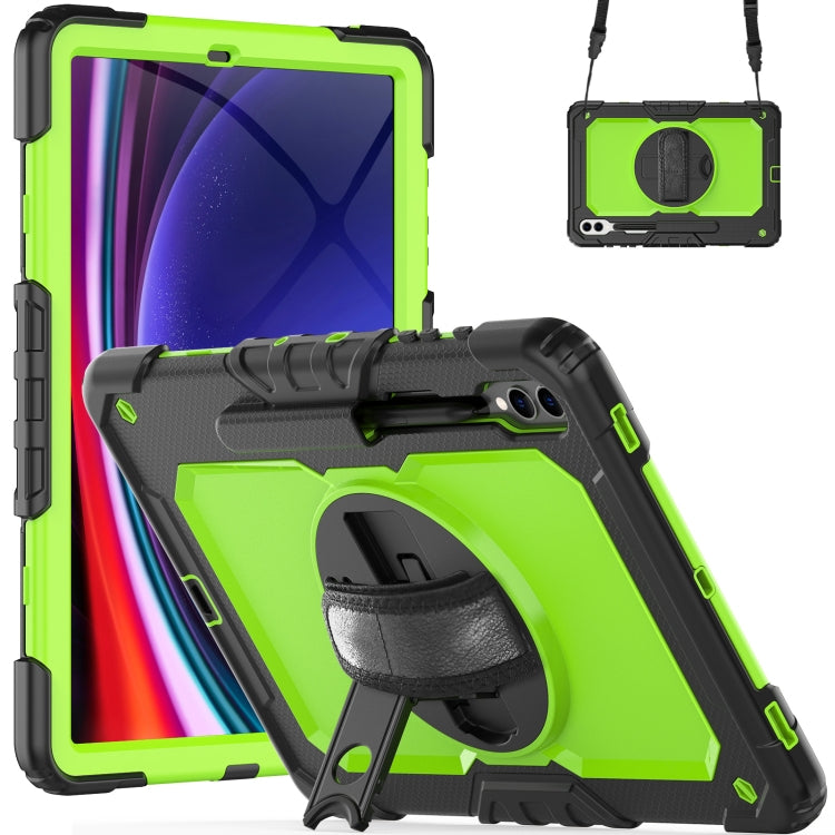 For Samsung Galaxy Tab S10+ / S9+ / S9 FE+ Silicone + PC Tablet Case(Black+Yellow Green) - Galaxy Tab S9+ Cases by PMC Jewellery | Online Shopping South Africa | PMC Jewellery | Buy Now Pay Later Mobicred