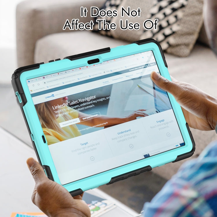 For Samsung Galaxy Tab S10+ / S9+ / S9 FE+ Silicone Hybrid PC Tablet Protective Case(Black+Light Blue) - Galaxy Tab S9+ Cases by PMC Jewellery | Online Shopping South Africa | PMC Jewellery | Buy Now Pay Later Mobicred