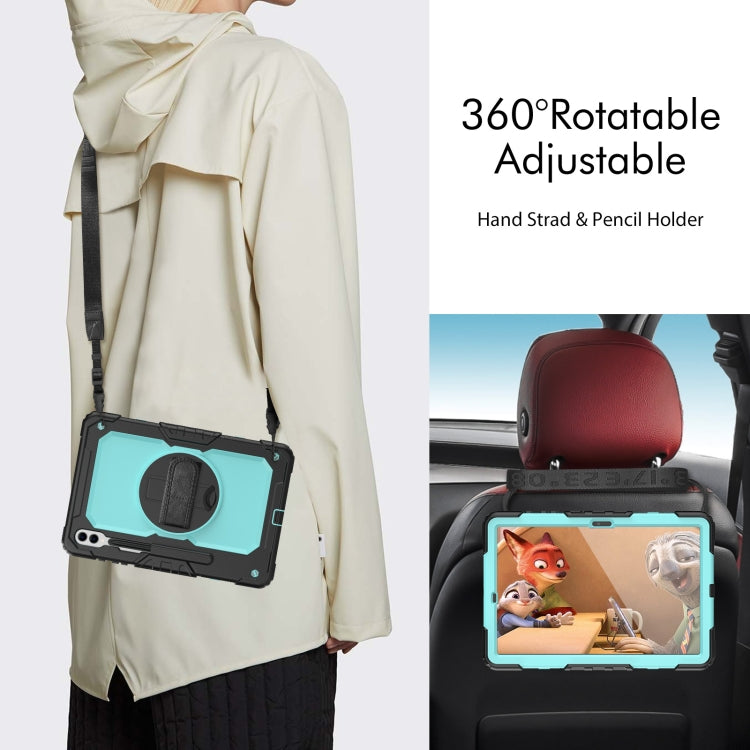 For Samsung Galaxy Tab S10+ / S9+ / S9 FE+ Silicone Hybrid PC Tablet Protective Case(Black+Light Blue) - Galaxy Tab S9+ Cases by PMC Jewellery | Online Shopping South Africa | PMC Jewellery | Buy Now Pay Later Mobicred