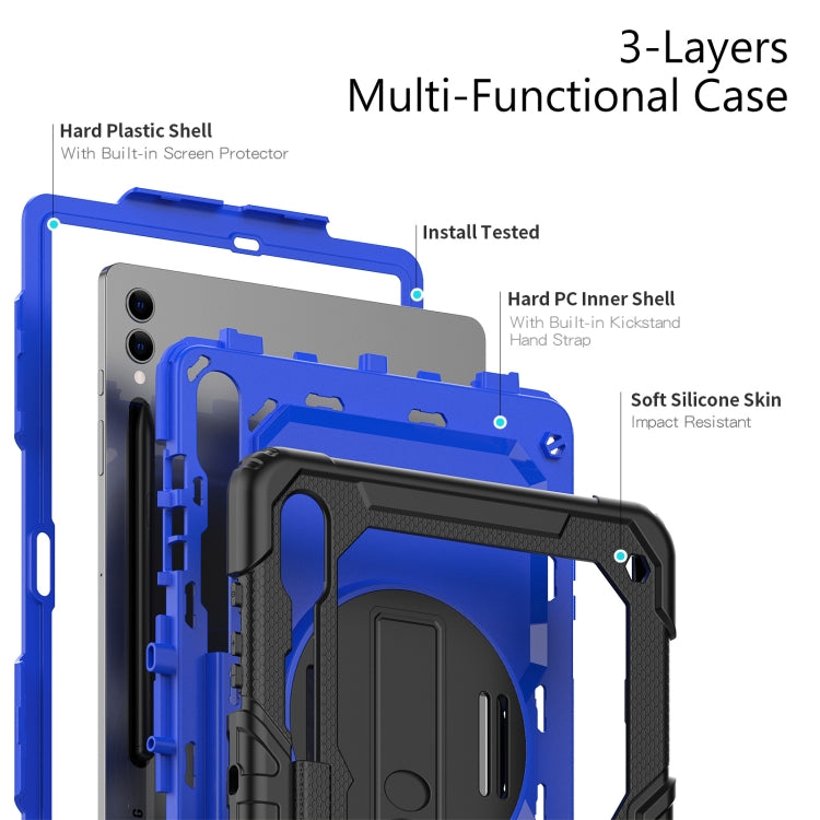 For Samsung Galaxy Tab S10+ / S9+ / S9 FE+ Silicone Hybrid PC Tablet Protective Case(Black+Dark Blue) - Galaxy Tab S9+ Cases by PMC Jewellery | Online Shopping South Africa | PMC Jewellery | Buy Now Pay Later Mobicred