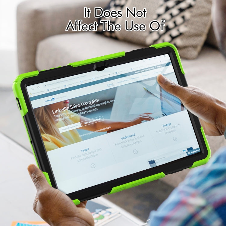 For Samsung Galaxy Tab S9 Ultra / S10 Ultra Silicone Hybrid PC Tablet Protective Case(Yellow Green+Black) - Galaxy Tab S9 Ultra Cases by PMC Jewellery | Online Shopping South Africa | PMC Jewellery | Buy Now Pay Later Mobicred