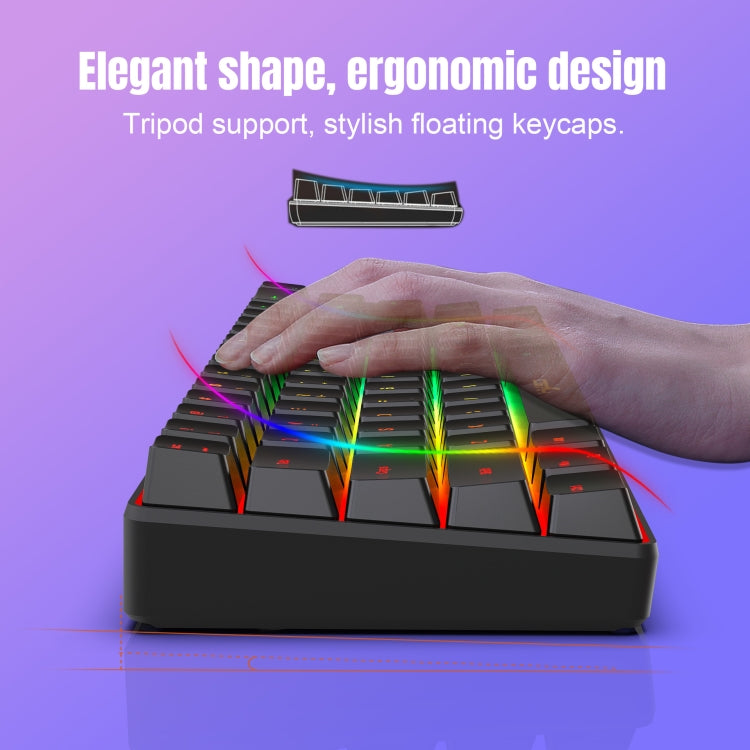 HXSJ V200 Wired RGB Backlit Mechanical Keyboard 68 Key Caps, Cable Length: 1.7m(White) - free shipping - PMC Jewellery - Order now!