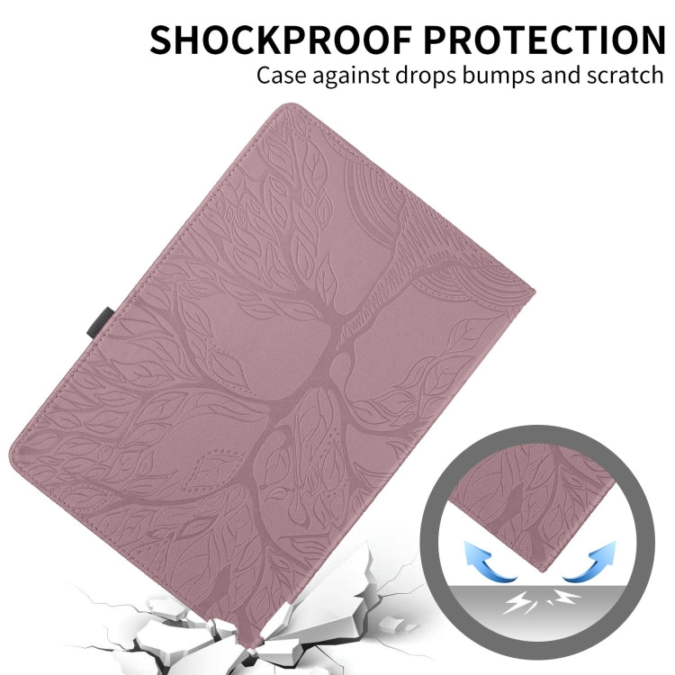 For iPad Pro 13 2024 Tree Life Embossed Rotation Leather Smart Tablet Case(Rose Gold) - iPad Pro 13 2024 Cases by PMC TechLife | Online Shopping South Africa | PMC TechLife | Buy Now Pay Later Mobicred