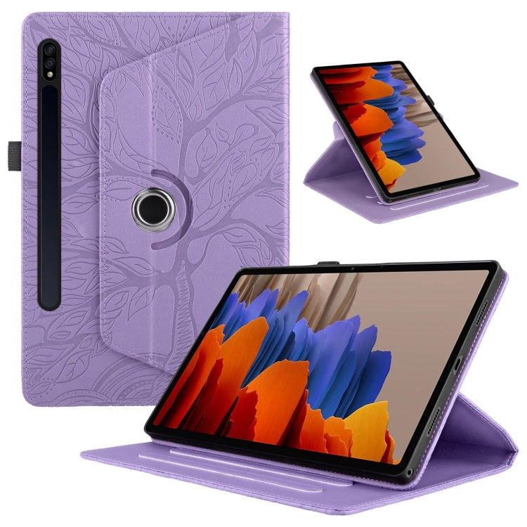 For Samsung Galaxy Tab S10+ / S9+ / S8+ Tree Life Embossed Rotation Leather Tablet Case(Purple) - free shipping - PMC Jewellery - Order now!
