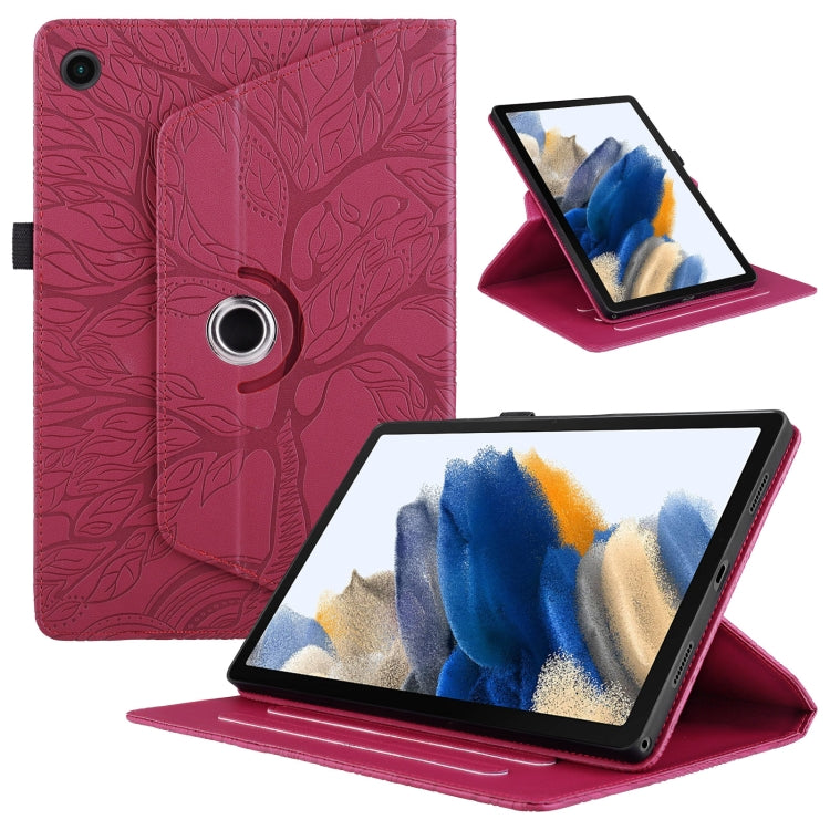 For Lenovo Tab M10 Plus 10.6 3rd Gen Tree Life Embossed Rotation Leather Smart Tablet Case(Red) - Lenovo by PMC TechLife | Online Shopping South Africa | PMC TechLife | Buy Now Pay Later Mobicred