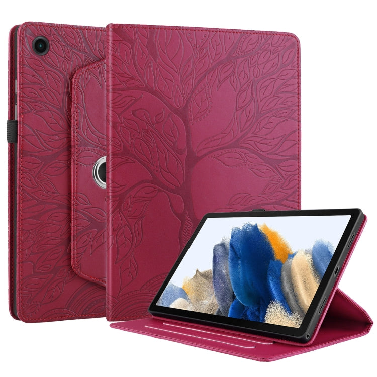 For Lenovo Tab M10 Plus 10.6 3rd Gen Tree Life Embossed Rotation Leather Smart Tablet Case(Red) - Lenovo by PMC TechLife | Online Shopping South Africa | PMC TechLife | Buy Now Pay Later Mobicred