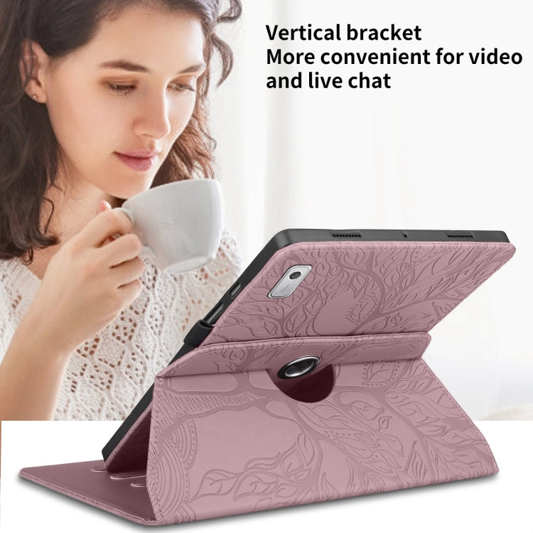 For Lenovo Tab M9 Tree Life Embossed Rotation Leather Tablet Case(Rose Gold) - Lenovo by PMC TechLife | Online Shopping South Africa | PMC TechLife | Buy Now Pay Later Mobicred