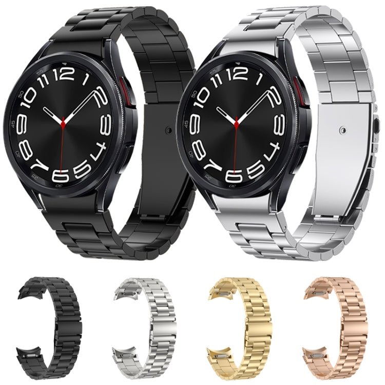 For Samsung Galaxy Watch 6 Three Strains Metal Watch Band(Rose Gold) - free shipping - PMC TechLife - Order now!