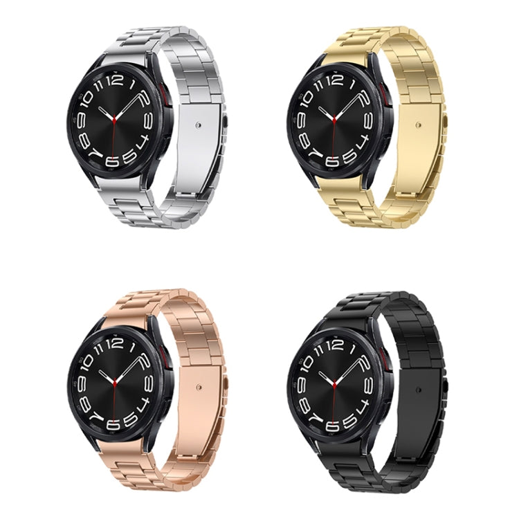 For Samsung Galaxy Watch 6 Three Strains Metal Watch Band(Rose Gold) - free shipping - PMC TechLife - Order now!