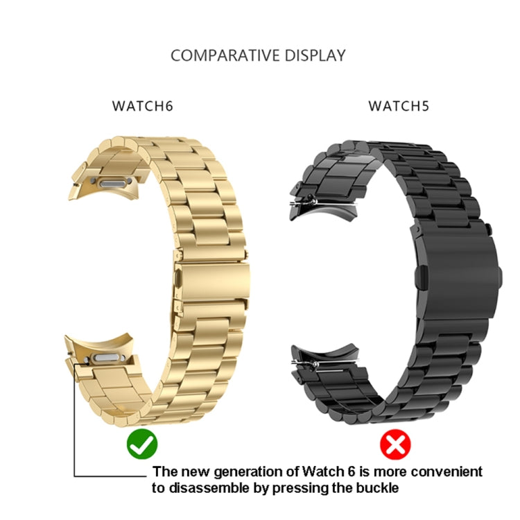 For Samsung Galaxy Watch 6 Three Strains Metal Watch Band(Rose Gold) - free shipping - PMC TechLife - Order now!