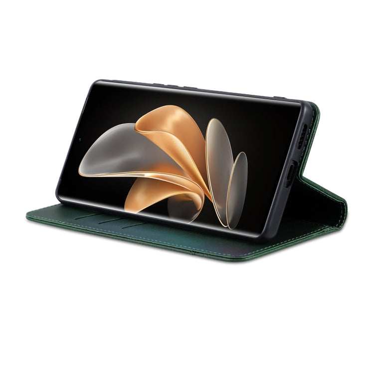 For OPPO Reno11 Pro China AZNS Magnetic Calf Texture Flip Leather Phone Case(Dark Green) - OPPO Cases by AZNS | Online Shopping South Africa | PMC Jewellery | Buy Now Pay Later Mobicred