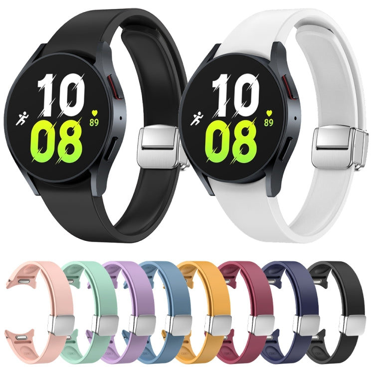 For Samsung Galaxy Watch 6 Magnetic Folding Silver Buckle Silicone Watch Band(Black) - free shipping - PMC TechLife - Order now!