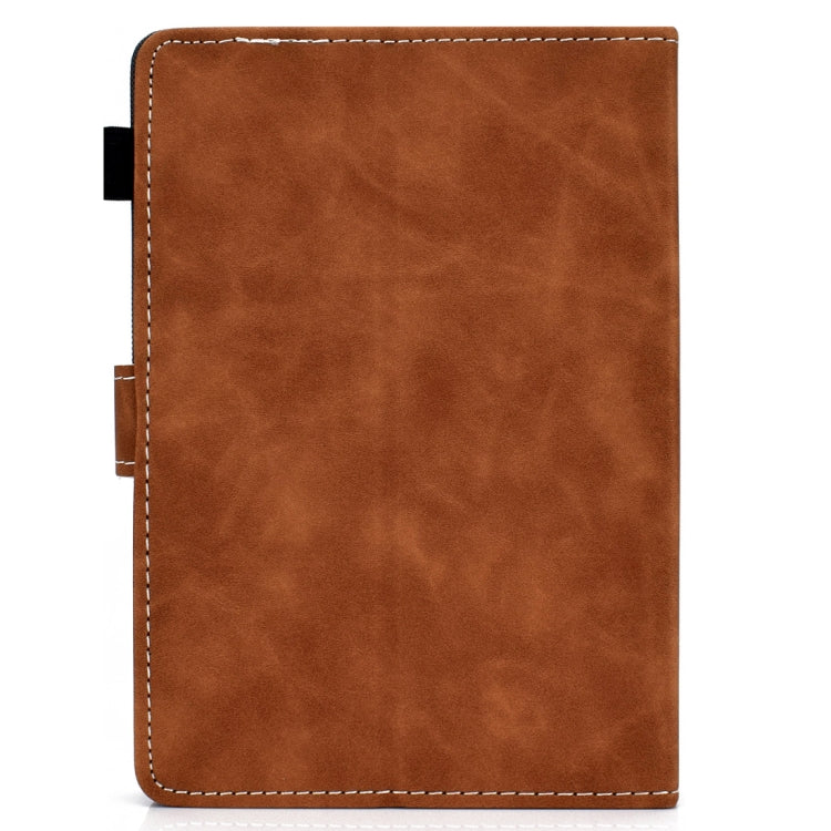 For 10 inch Tablet PC Universal Cowhide Texture Horizontal Flip Leather Case with Holder & Card Slots & Pen Slot(Brown) - 8 inch by PMC TechLife | Online Shopping South Africa | PMC TechLife | Buy Now Pay Later Mobicred