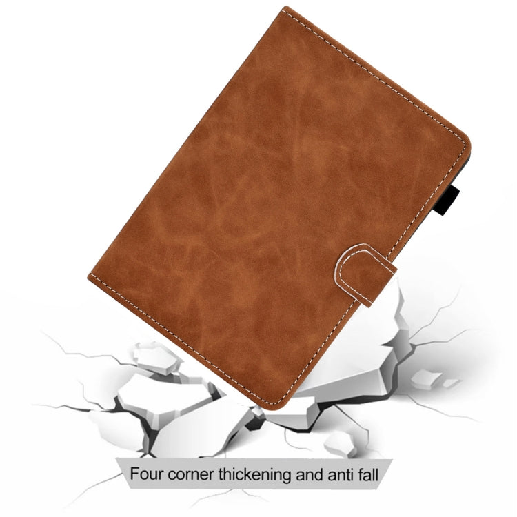 For 10 inch Tablet PC Universal Cowhide Texture Horizontal Flip Leather Case with Holder & Card Slots & Pen Slot(Brown) - 8 inch by PMC TechLife | Online Shopping South Africa | PMC TechLife | Buy Now Pay Later Mobicred