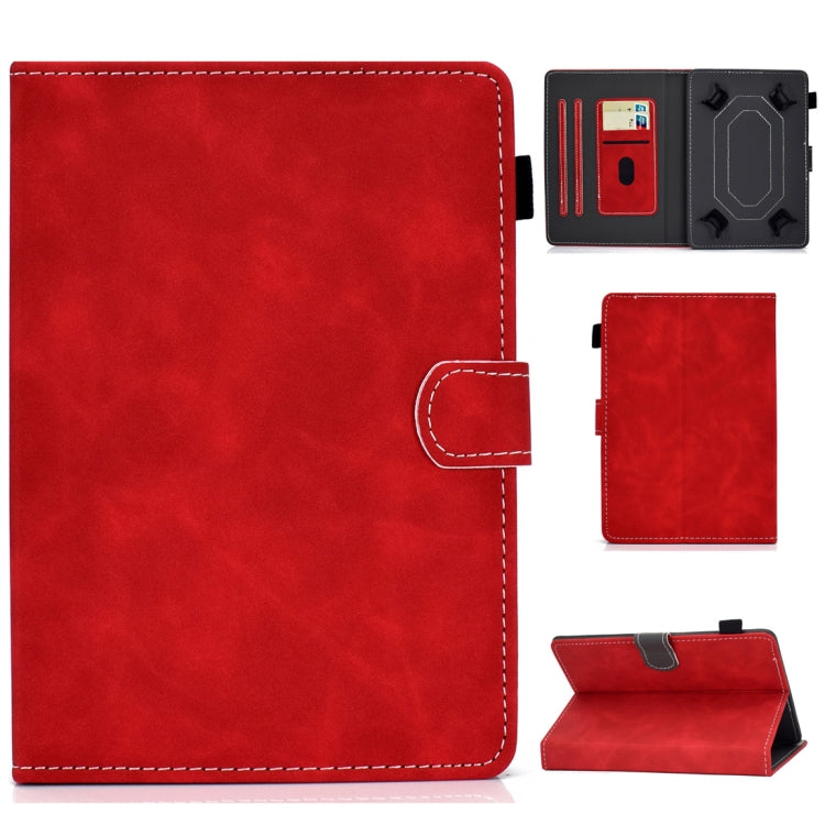 For 10 inch Tablet PC Universal Cowhide Texture Horizontal Flip Leather Case with Holder & Card Slots & Pen Slot(Red) - 8 inch by PMC TechLife | Online Shopping South Africa | PMC TechLife | Buy Now Pay Later Mobicred