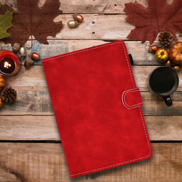 For 10 inch Tablet PC Universal Cowhide Texture Horizontal Flip Leather Case with Holder & Card Slots & Pen Slot(Red) - 8 inch by PMC TechLife | Online Shopping South Africa | PMC TechLife | Buy Now Pay Later Mobicred