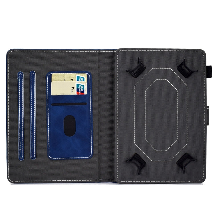 For 10 inch Tablet PC Universal Cowhide Texture Horizontal Flip Leather Case with Holder & Card Slots & Pen Slot(Blue) - 8 inch by PMC TechLife | Online Shopping South Africa | PMC TechLife | Buy Now Pay Later Mobicred