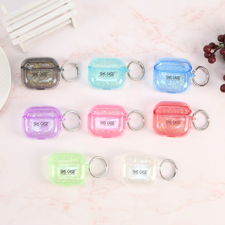 For AirPods Pro Flash Diamond Epoxy Bluetooth Earphone Protective Case(Purple) - free shipping - PMC Jewellery - Order now!