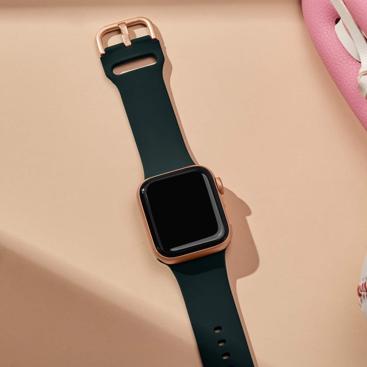 For Apple Watch Ultra 49mm Pin Buckle Silicone Watch Band(Dark Green) - free shipping - PMC TechLife - Order now!