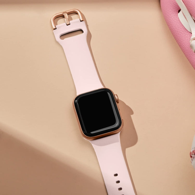 For Apple Watch Series 8 41mm Pin Buckle Silicone Watch Band(Pink Sand) - free shipping - PMC TechLife - Order now!