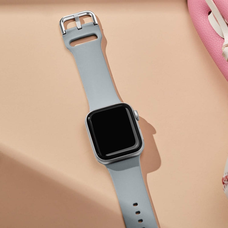 For Apple Watch Series 8 41mm Pin Buckle Silicone Watch Band(Light Grey) - free shipping - PMC TechLife - Order now!