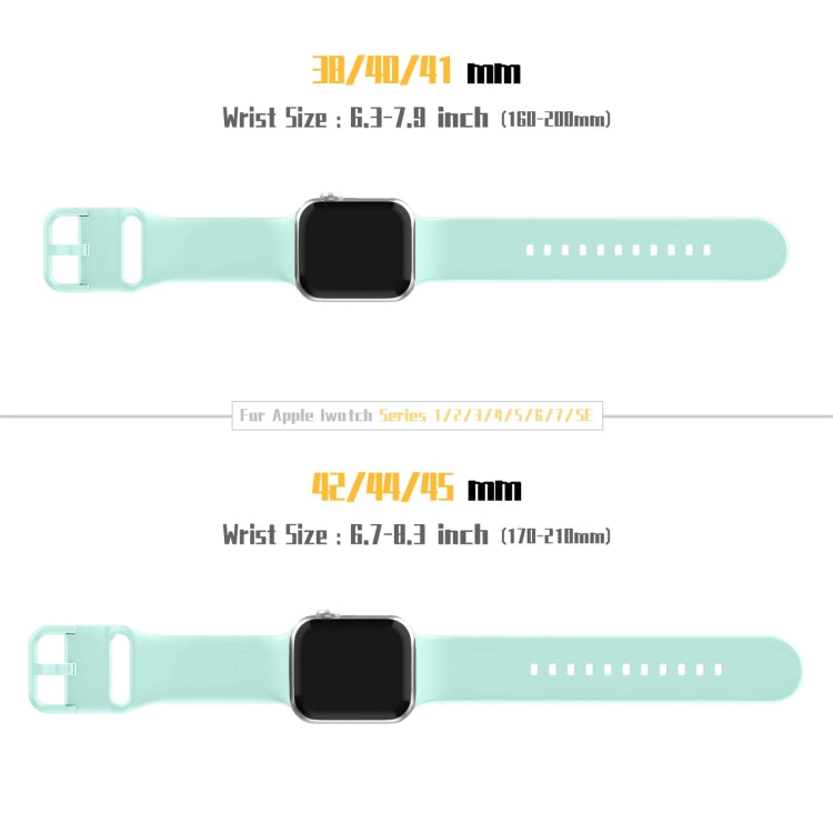 For Apple Watch Series 8 45mm Pin Buckle Silicone Watch Band(Mint Green) - free shipping - PMC TechLife - Order now!