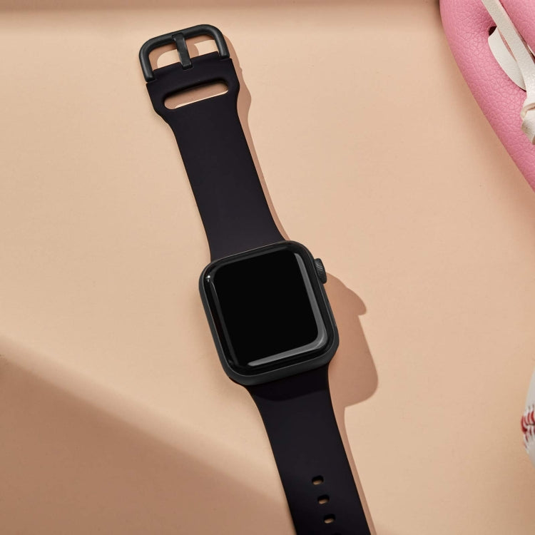 For Apple Watch Series 8 45mm Pin Buckle Silicone Watch Band(Black) - free shipping - PMC TechLife - Order now!