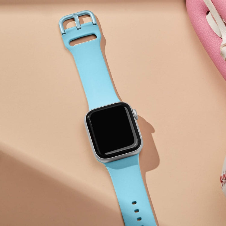 For Apple Watch SE 2022 40mm Pin Buckle Silicone Watch Band(Light Blue) - free shipping - PMC TechLife - Order now!