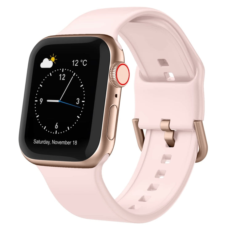 For Apple Watch SE 2022 44mm Pin Buckle Silicone Watch Band(Pink Sand) - free shipping - PMC TechLife - Order now!