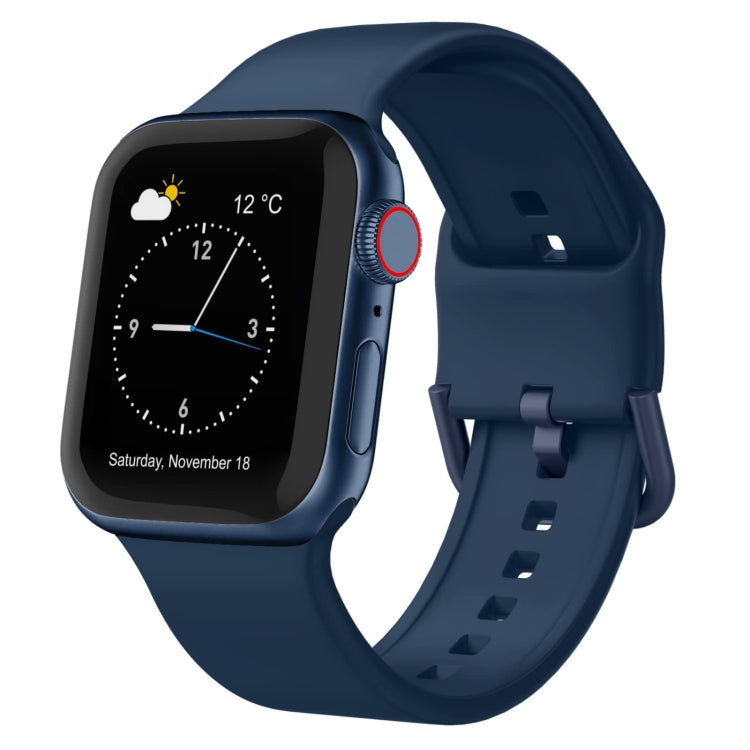 For Apple Watch Series 7 41mm Pin Buckle Silicone Watch Band(Abyss Blue) - free shipping - PMC TechLife - Order now!
