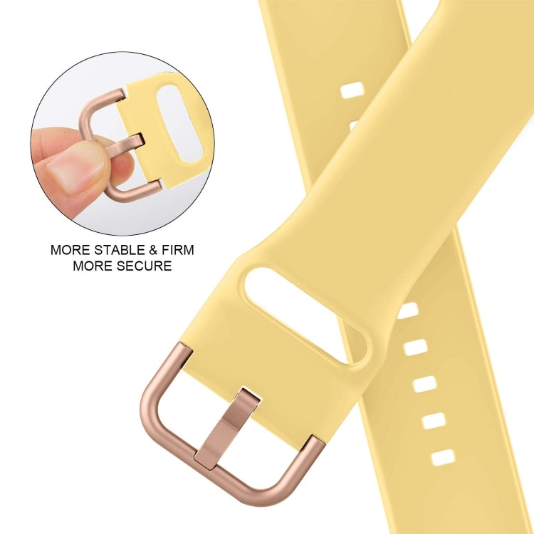 For Apple Watch Series 7 41mm Pin Buckle Silicone Watch Band(Yellow) - free shipping - PMC TechLife - Order now!
