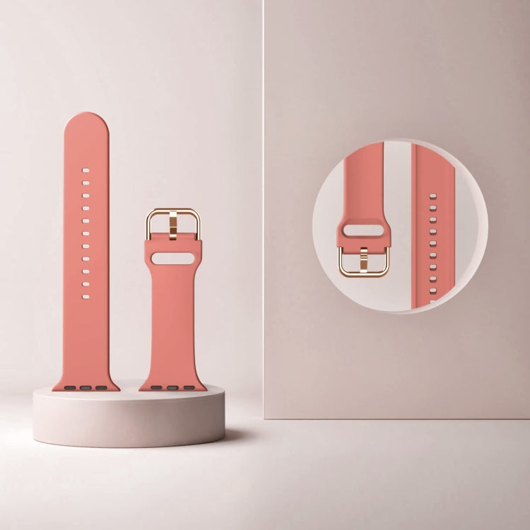 For Apple Watch Series 7 41mm Pin Buckle Silicone Watch Band(Coral) - free shipping - PMC TechLife - Order now!