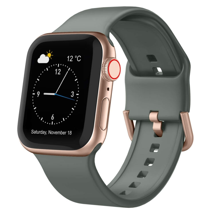 For Apple Watch Series 7 45mm Pin Buckle Silicone Watch Band(Olive) - free shipping - PMC TechLife - Order now!