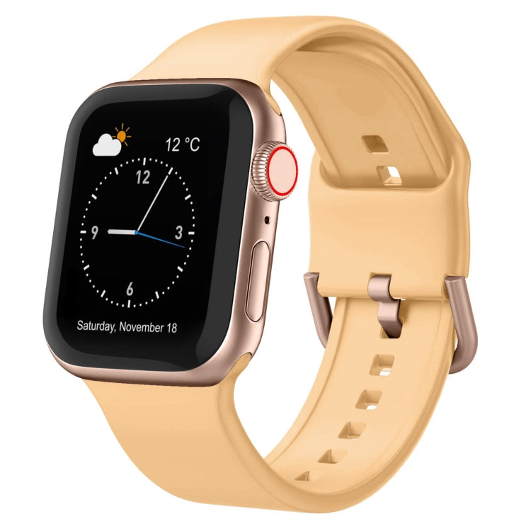For Apple Watch Series 7 45mm Pin Buckle Silicone Watch Band(Light Orange) - free shipping - PMC TechLife - Order now!