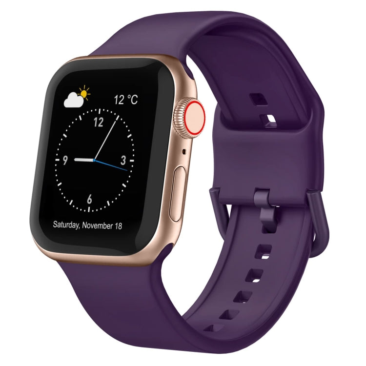 For Apple Watch Series 7 45mm Pin Buckle Silicone Watch Band(Dark Purple) - free shipping - PMC TechLife - Order now!