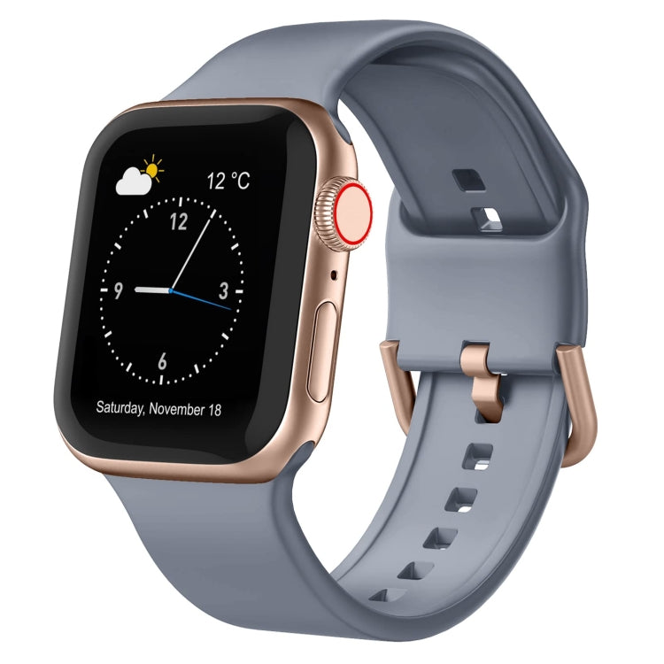 For Apple Watch SE 40mm Pin Buckle Silicone Watch Band(Blue Grey) - free shipping - PMC TechLife - Order now!