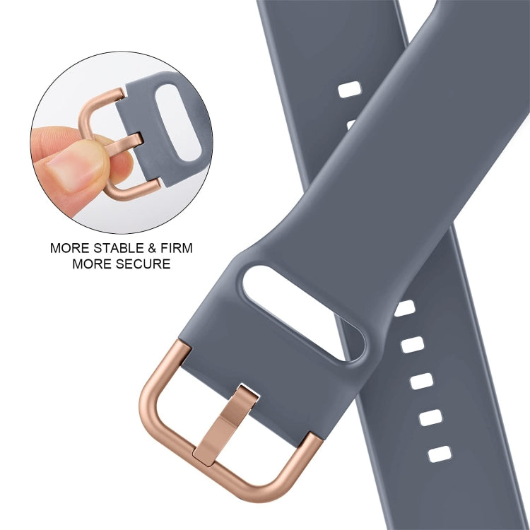 For Apple Watch SE 40mm Pin Buckle Silicone Watch Band(Blue Grey) - free shipping - PMC TechLife - Order now!