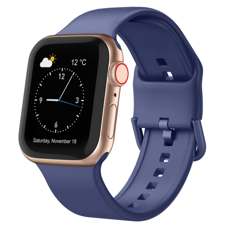 For Apple Watch Series 4 44mm Pin Buckle Silicone Watch Band(Violet Gray) - free shipping - PMC TechLife - Order now!