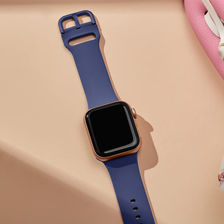 For Apple Watch Series 4 44mm Pin Buckle Silicone Watch Band(Violet Gray) - free shipping - PMC TechLife - Order now!