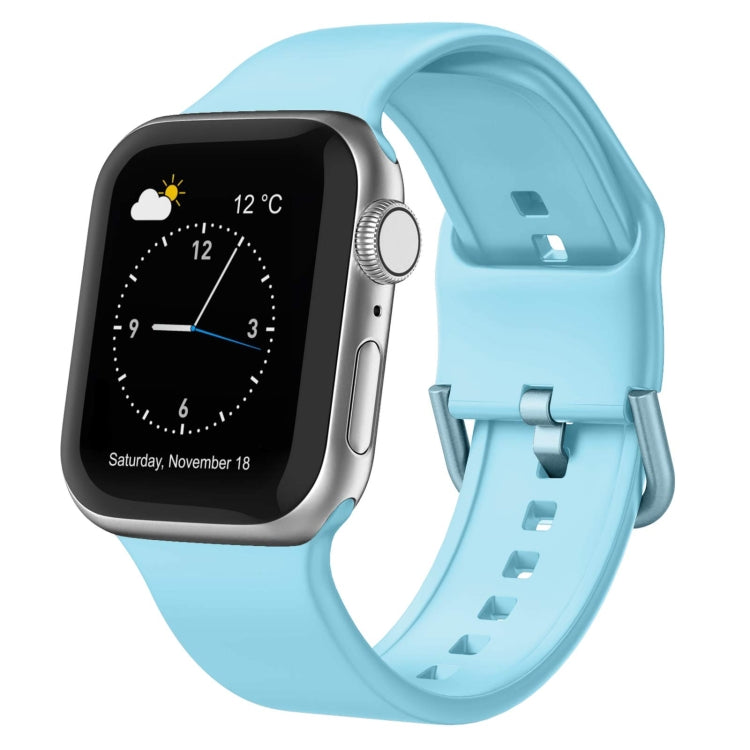 For Apple Watch Series 3 38mm Pin Buckle Silicone Watch Band(Light Blue) - free shipping - PMC TechLife - Order now!
